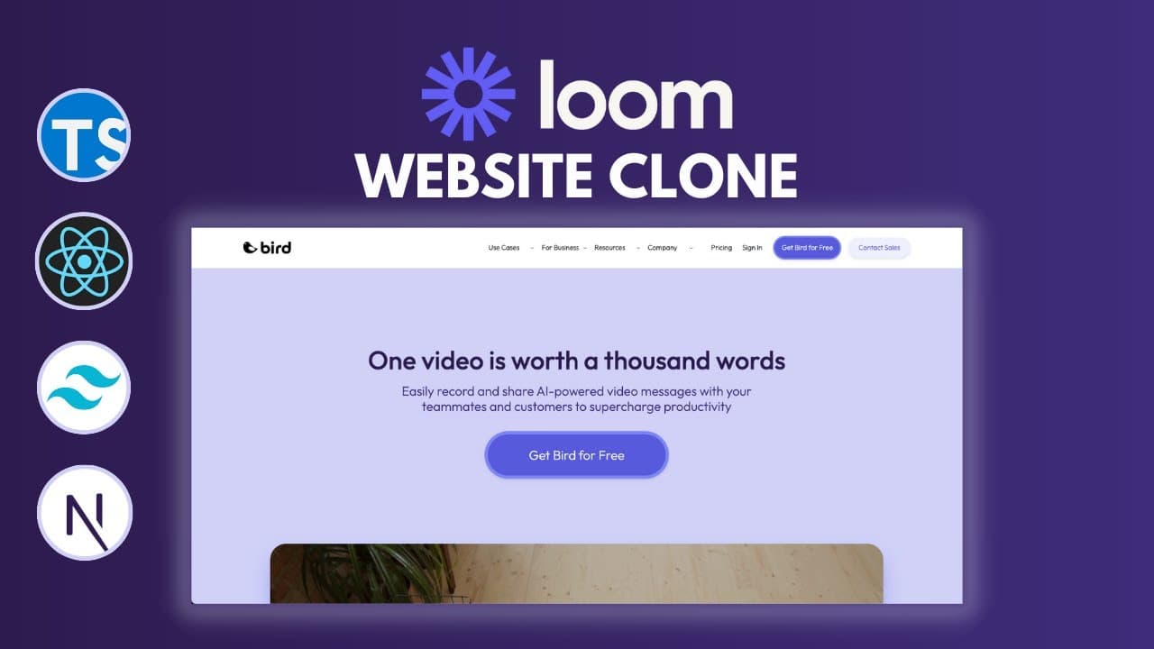 Loom Website Clone + Contact Form : Next.js 14, React, TailwindCSS, NodeMailer